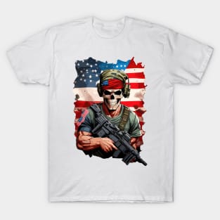 Skull Soldier in Arms T-Shirt